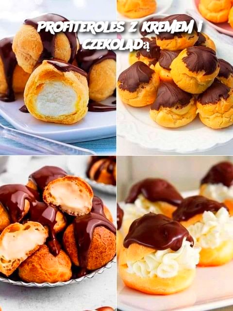 Profiteroles z kremem i czekoladą