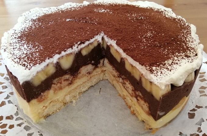 Najsmaczniejszy bananowy tort bez pieczenia - Bananowa małpeczka