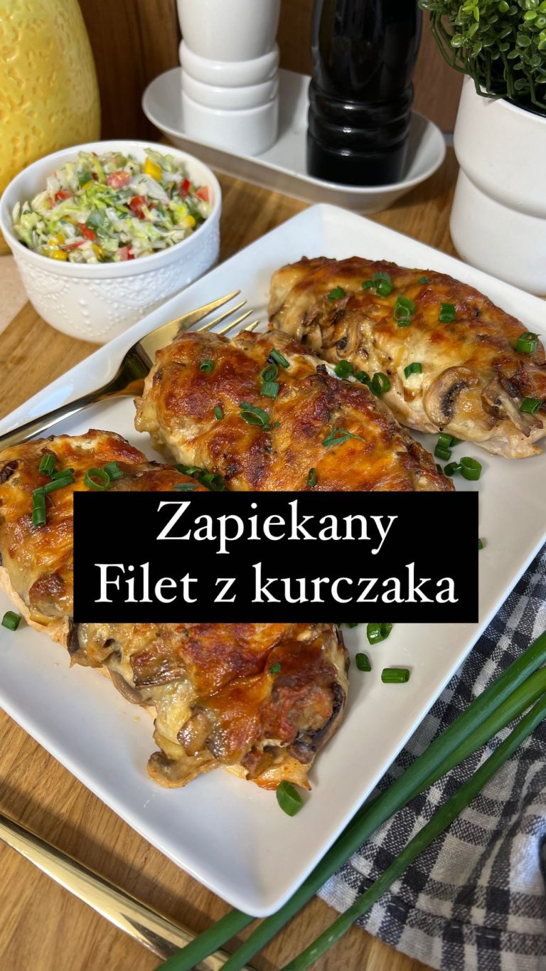 Zapiekany Filet z Kurczaka pod Pierzynką z Pora i Pieczarek - Przepis