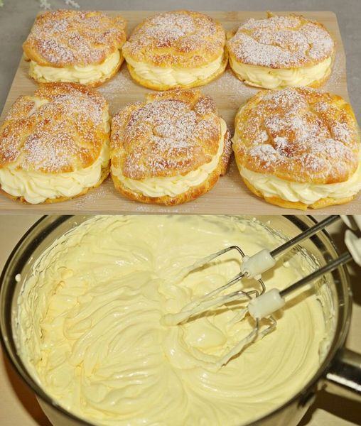 Puff pastry pieces only 2 cups of cream (400 ml) with 1 package of pudding